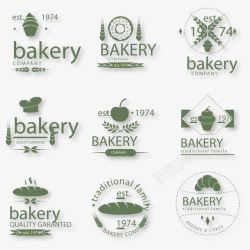 烘培标识绿色烘培食品标识图标高清图片
