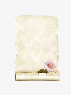 卷轴玫瑰花图片牛皮纸高清图片