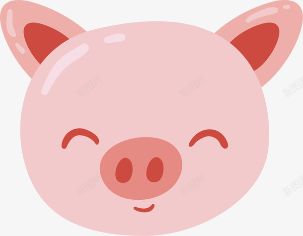 可爱的小猪头像矢量图ai免抠素材_新图网 https://ixintu.com 图案 大耳朵 大鼻子 头像 小猪 微笑 猪崽 矢量图 粉色