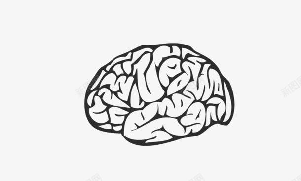 黑白大脑png免抠素材_新图网 https://ixintu.com 剖析 医学知识 医疗名片 大脑 模型 神经外科 脑科 脑袋 黑白