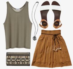 褐色短裙搭配素材