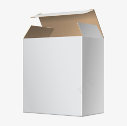 没有装饰的包装盒子手绘卡通白色立体包装盒高清图片