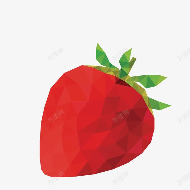 三角形红色几何草莓插画png免抠素材_新图网 https://ixintu.com 几何 几何装饰 分块水果 水粉静物 立体水果 红色 色块层叠 草莓