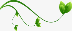 手绘绿色植物藤蔓矢量图素材