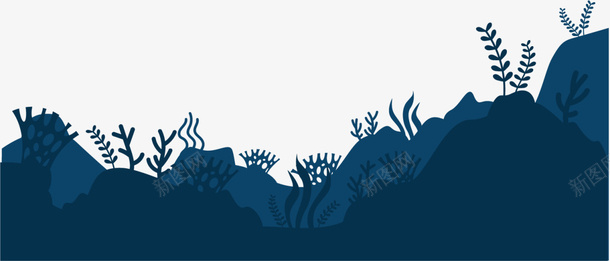 蓝色扁平海底珊瑚png免抠素材_新图网 https://ixintu.com 6月8号 世界海洋日 大海 海底 海草 海葵图片 珊瑚 自然