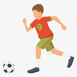 踢足球卡通人物踢足球的青春活力学生矢量图高清图片