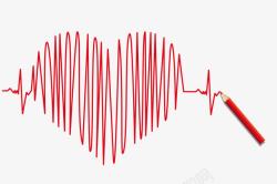 心率的波动手绘心率跳动高清图片