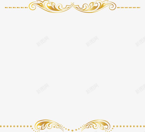 金色花藤边框png免抠素材_新图网 https://ixintu.com 免抠PNG 植物 线条 花藤 虚线 边框纹理 金色 金色底边