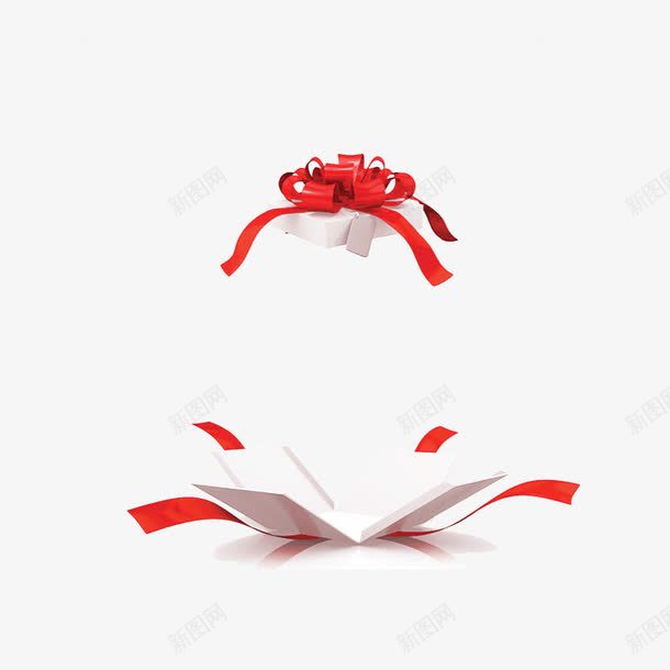 打开的礼盒png免抠素材_新图网 https://ixintu.com 张开的礼盒 打开的礼盒 白色礼品盒 红色丝带