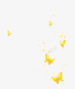 梦幻黄色背景飞舞的蝴蝶高清图片