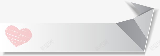 灰色空白边框png免抠素材_新图网 https://ixintu.com 卡通 可爱 文字框 爱心 留言 白色折纸 粉色 粉色线框