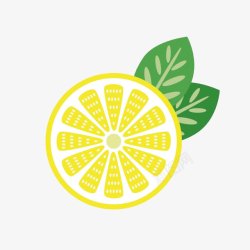 黄色柠檬片手绘柠檬高清图片