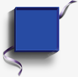 蓝色简约盒子装饰图案素材