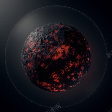 黑色星球表面红色光效背景