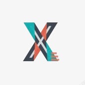 扁平化艺术字0字母X图标高清图片