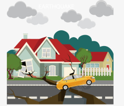 灾区自然灾害地震海报矢量图高清图片