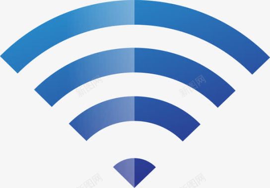 反光纯蓝色wifi信号图标图标