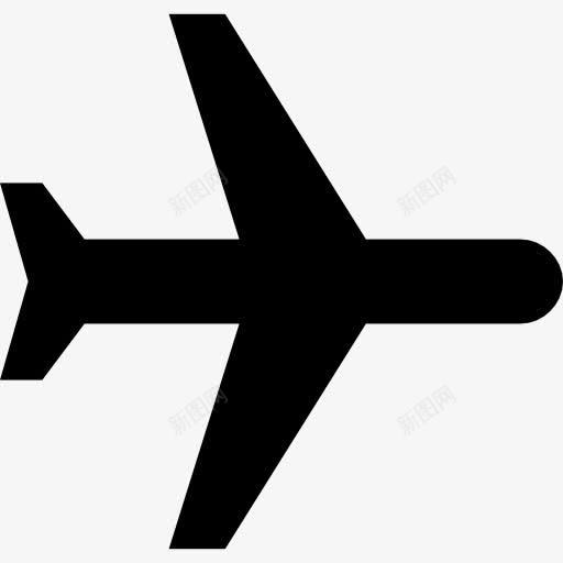黑色的飞机图标png_新图网 https://ixintu.com 旅游 机场 运输 飞机