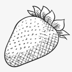卡通手绘线描草莓素材