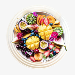 饭前彩色真实装饰水果沙拉高清图片