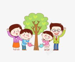 家庭爱护环境教育植树浇水爱护环境高清图片
