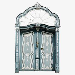 白色玻璃欧式拱形木门欧式建筑门高清图片