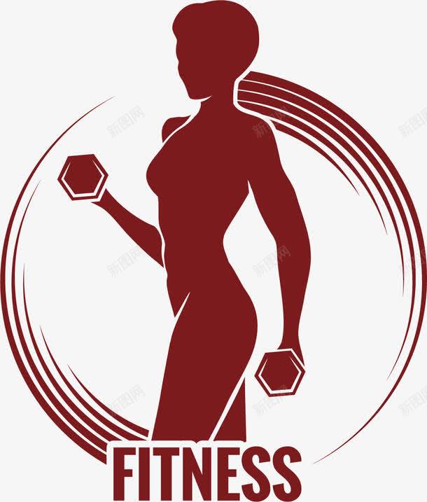 圆形红色健身俱乐部logo图标png_新图网 https://ixintu.com 健康 健身俱乐部LOGO 健身俱乐部logo 减肥 减脂 圆形 字母 红色 美体 运动