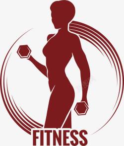 健身俱乐部logo圆形红色健身俱乐部logo图标高清图片