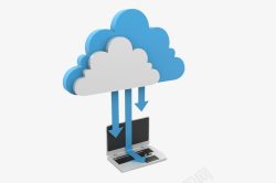 传输数据蓝色云服务高清图片