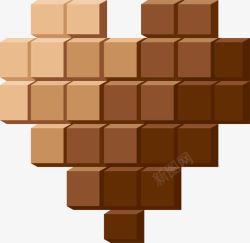 棕色渐变爱心巧克力素材