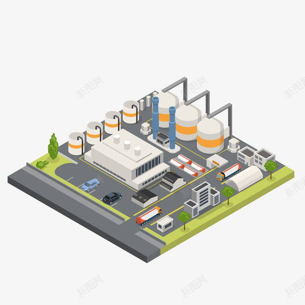 工厂模型装饰矢量图ai免抠素材_新图网 https://ixintu.com 停车场 创意 卡通 屋子 工厂 房屋 手绘 模型 装饰 设计 车位 阴影 矢量图