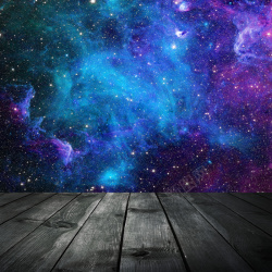 梦幻炫彩木板背景图片七彩的星空高清图片