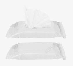 两包纸巾两包白色的湿纸巾实物高清图片