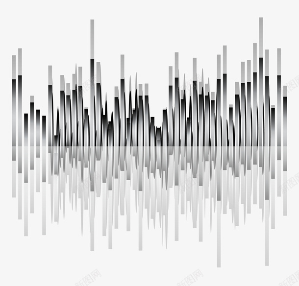 黑色线条图案png免抠素材_新图网 https://ixintu.com 波形图案 简约图案 边框纹理 音律 音量 黑色线条