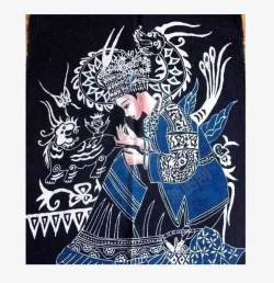 中国古典装饰传统蜡染布高清图片