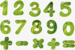 创意绿色数字合集矢量图素材