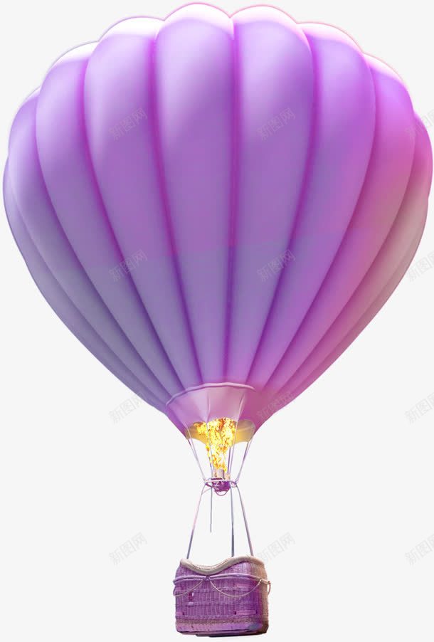 热气球png免抠素材_新图网 https://ixintu.com 热气球 空气球 紫色 紫色气球