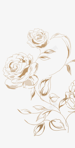 花卉玫瑰花线条图高清图片