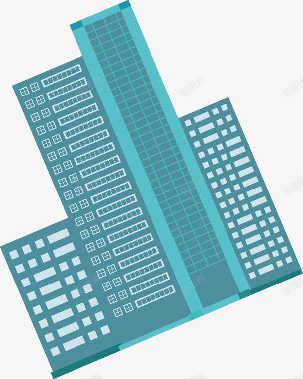 蓝色的大楼矢量图ai免抠素材_新图网 https://ixintu.com 卡通手绘 城市 建筑 楼房 水彩 高楼大厦 矢量图