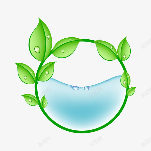 绿色创意水滴环保元素矢量图ai免抠素材_新图网 https://ixintu.com 创意 叶子 植物 气泡 水滴 环保 纹理 绿色 自然 矢量图