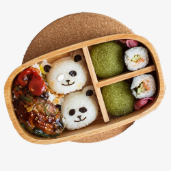 分格便当盒精品实木寿司盒高清图片