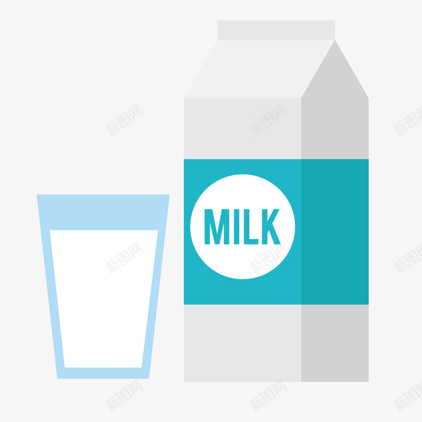灰色扁平化牛奶元素png免抠素材_新图网 https://ixintu.com 喝的 字母 扁平化 杯子 水杯 灰色 牛奶 盒子 美食 英文