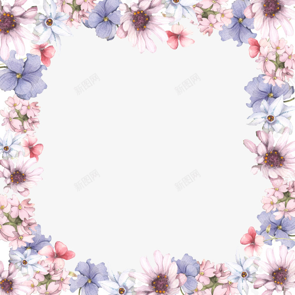紫色春季花朵框架png免抠素材_新图网 https://ixintu.com 春天 春季 春日 自然 花朵框架 边框纹理 鲜花