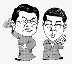 相声文化相声背景漫画插图高清图片