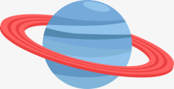 土星环渐变蓝色红色环土星高清图片