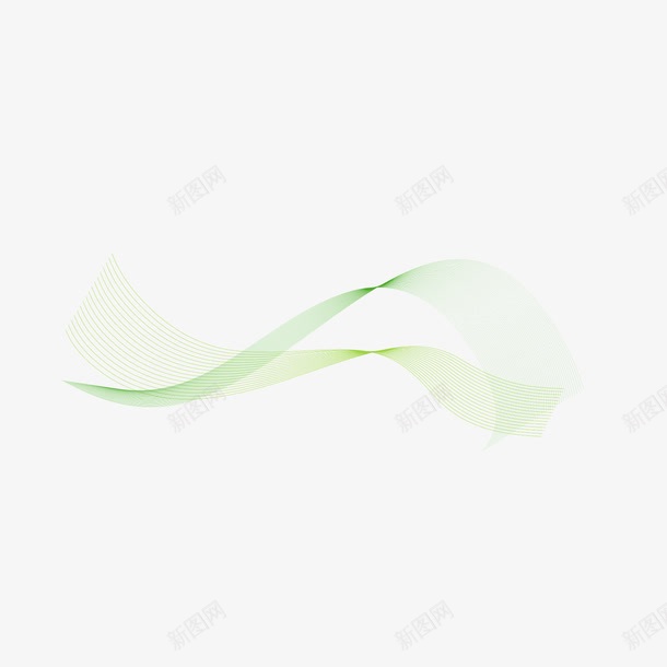 绿色三维曲线弯折线条png免抠素材_新图网 https://ixintu.com 三维 弯折 曲线 线条 绿色