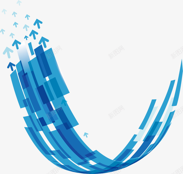弧形蓝色多彩渐变条png免抠素材_新图网 https://ixintu.com 商业 商业背景 弧形 弧形蓝色多彩渐变条 波浪 渐变条 箭头 蓝色 蓝色渐变条