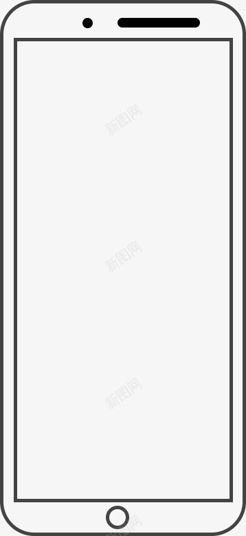 黑色线框手机图标png_新图网 https://ixintu.com 手机 粗线 线框 黑色