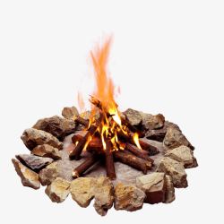 木头火堆一团焰火高清图片