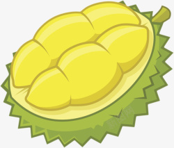 营养价值剥开的水果之王榴莲卡通高清图片